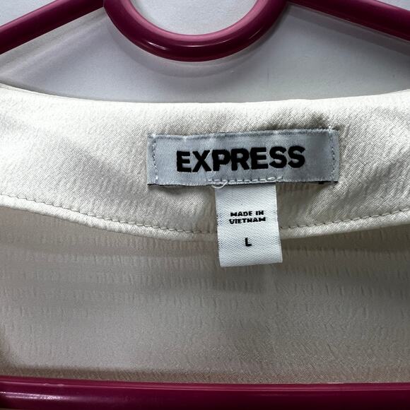 Express Buttonup Ruffle Blouse Size Large - Picture 3 of 7